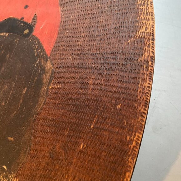 ANTIQUE 1900'S PAINTING ON OVAL WOOD BOARD - Picture 8 of 8